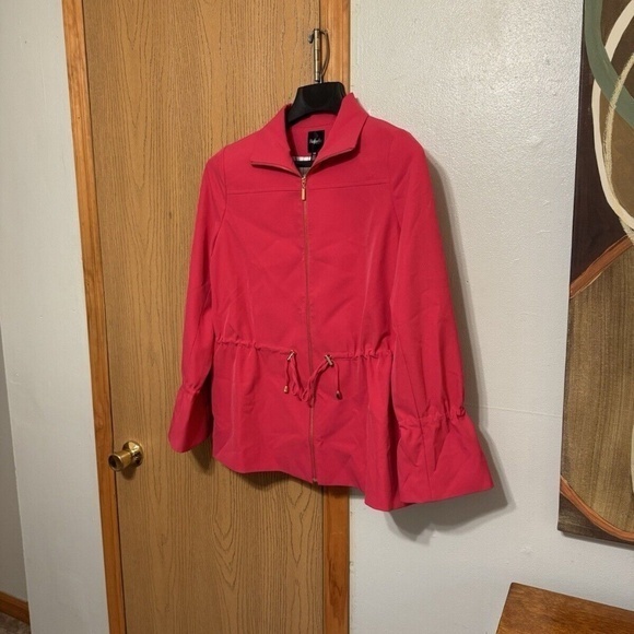 Rafaella Jackets & Blazers - Rafaella NWT Large Solid Pink Full-Zip Long Sleeve Jacket